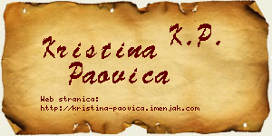 Kristina Paovica vizit kartica